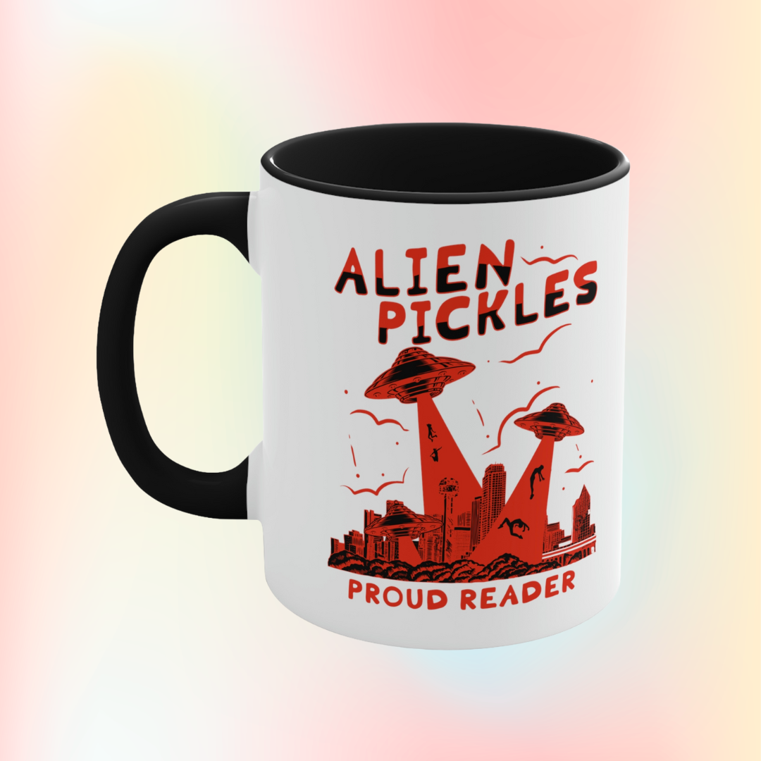 Alien Pickles – Proud Reader – Accent Mug