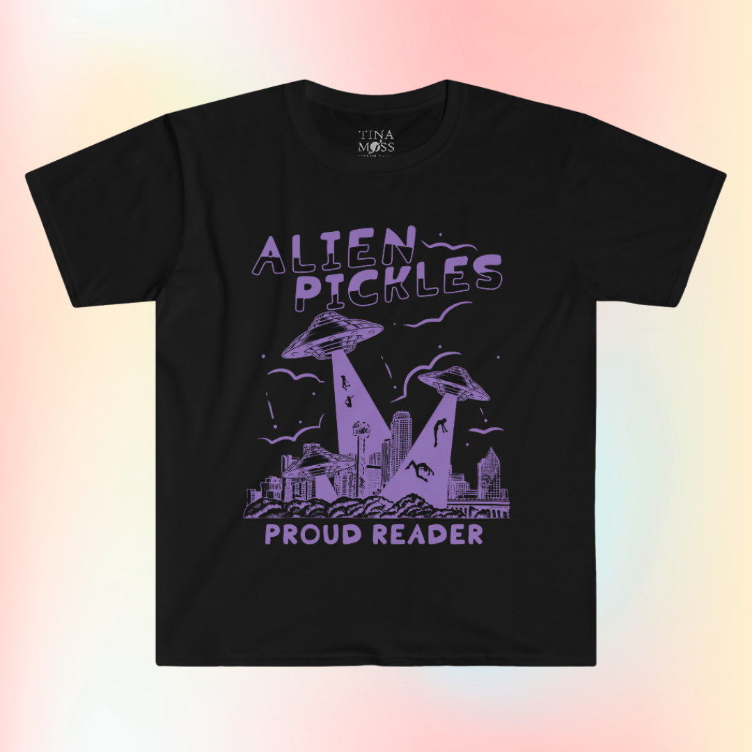 Alien Pickles – Proud Reader – Unisex Softstyle T-Shirt – Lavender Design