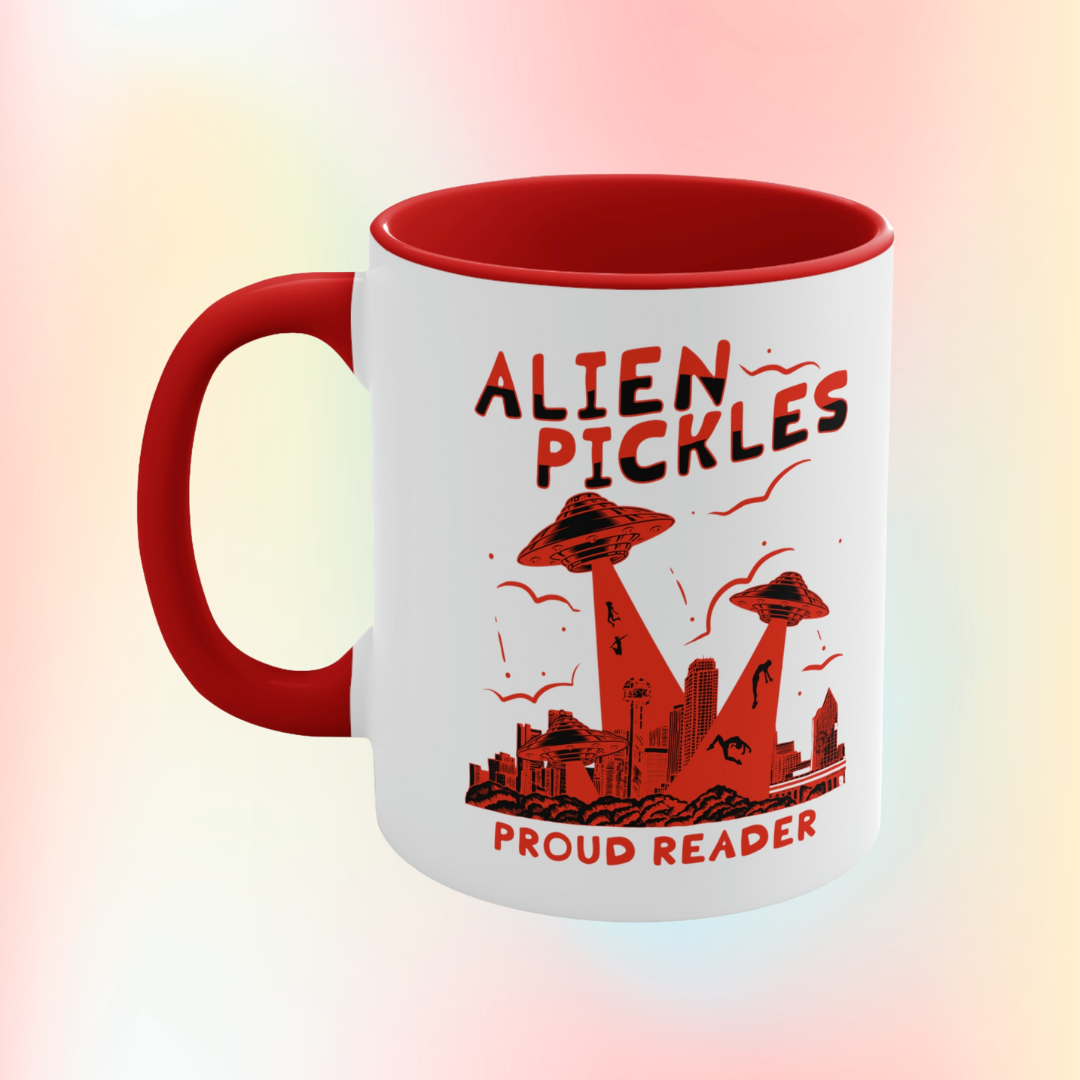 Alien Pickles – Proud Reader – Accent Mug
