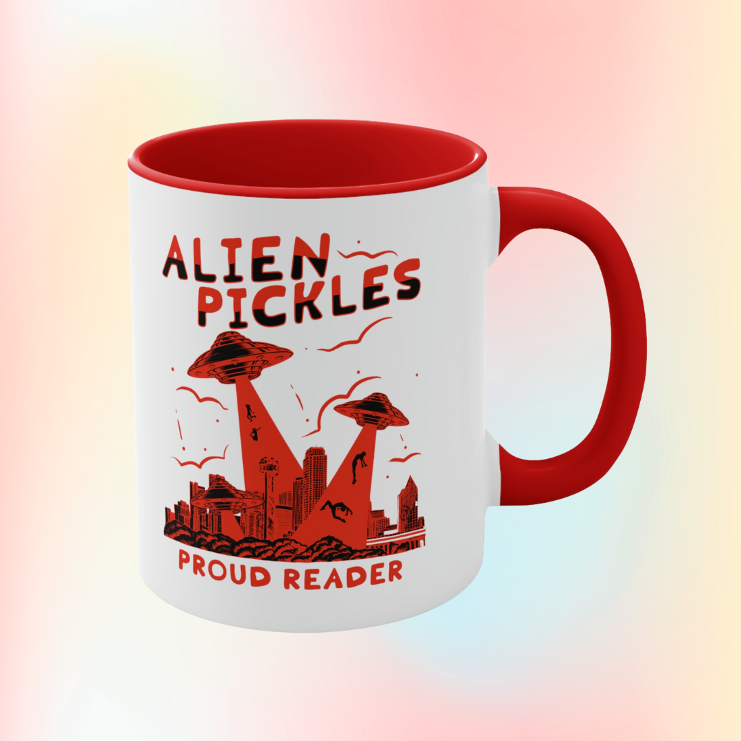Alien Pickles – Proud Reader – Accent Mug