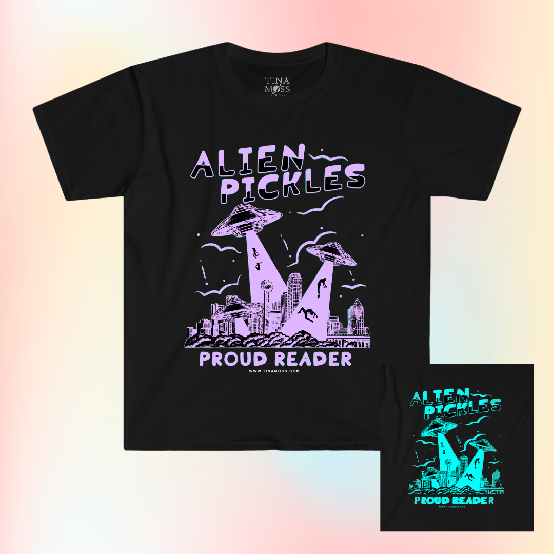 Alien Pickles – Proud Reader – Unisex Softstyle T-Shirt – Lavender Design