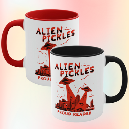 Alien Pickles – Proud Reader – Accent Mug